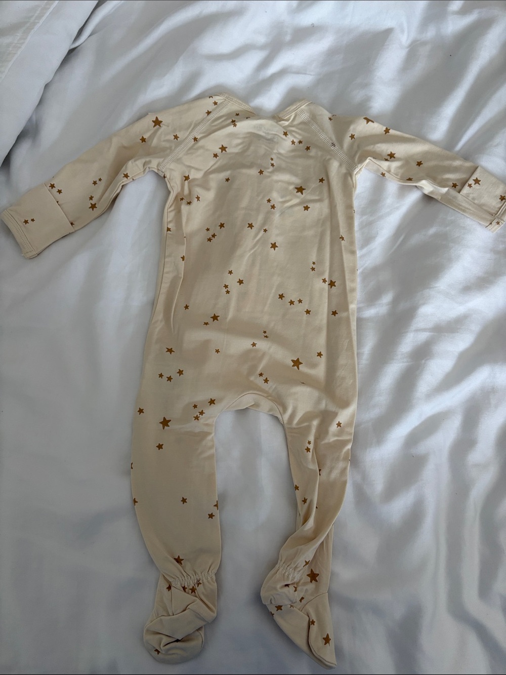Quincy Mae Beige Star-Print Onesie - Picture 3 of 3